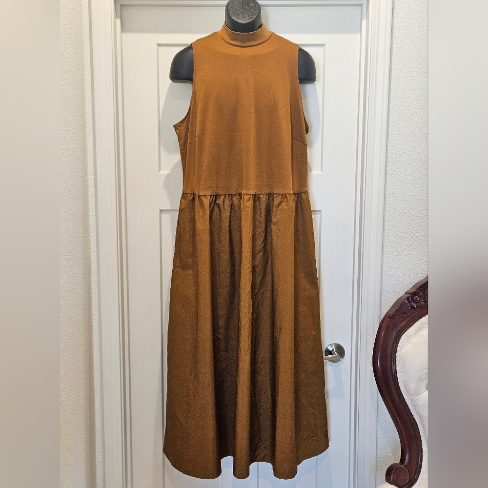 a new day High-Neck Brown Maxi Dress